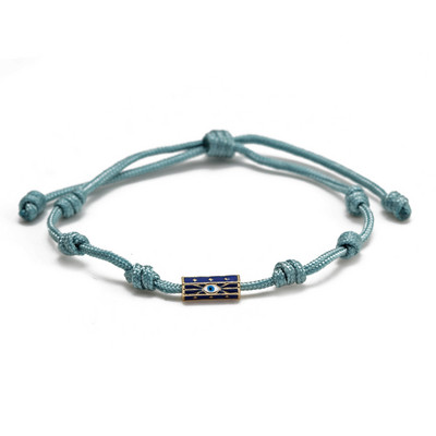 Wish Card Email Cupru Mărgele Tub Brățară Turcia Evil Eye Charm Brățară reglabilă din lanț de bumbac pentru femei Bijuterii de petrecere Cadouri