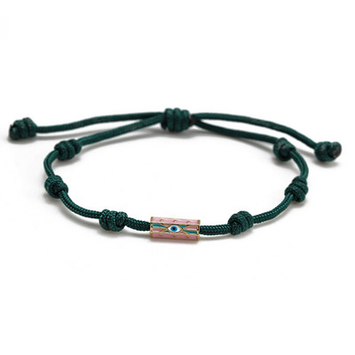 Wish Card Email Cupru Mărgele Tub Brățară Turcia Evil Eye Charm Brățară reglabilă din lanț de bumbac pentru femei Bijuterii de petrecere Cadouri