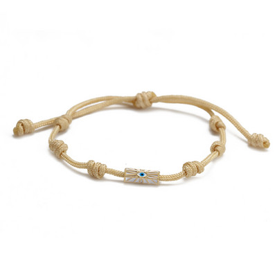 Wish Card Email Cupru Mărgele Tub Brățară Turcia Evil Eye Charm Brățară reglabilă din lanț de bumbac pentru femei Bijuterii de petrecere Cadouri