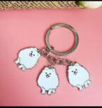Brelocuri fierbinți Samoyed Animal Câini Breloc pandantiv metal Charm Cadouri lucrate manual pentru iubitorii de animale de companie Bijuterii pentru câini Femeie Suport pentru chei