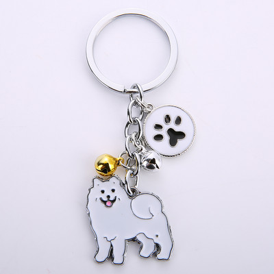 Brelocuri fierbinți Samoyed Animal Câini Breloc pandantiv metal Charm Cadouri lucrate manual pentru iubitorii de animale de companie Bijuterii pentru câini Femeie Suport pentru chei