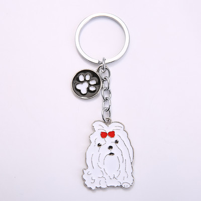 Brelocuri fierbinți Samoyed Animal Câini Breloc pandantiv metal Charm Cadouri lucrate manual pentru iubitorii de animale de companie Bijuterii pentru câini Femeie Suport pentru chei