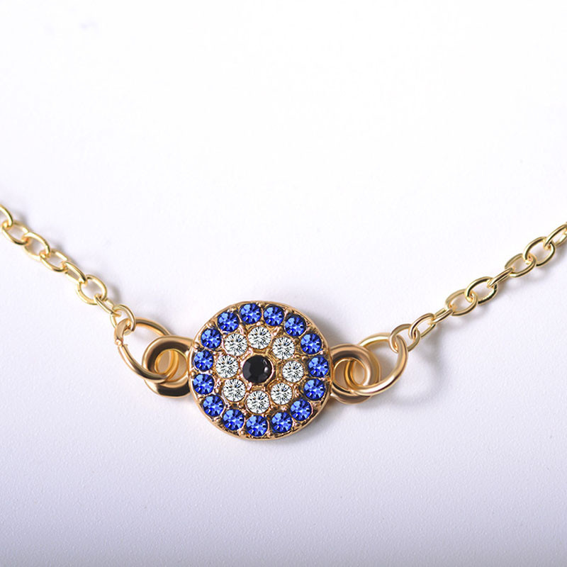 Brat de gleznă cu stras albastru ochi rău pentru femei, simplu, auriu, argintiu, cu lanț subțire, cadou pentru femei, bijuterii la modă, nou 2020