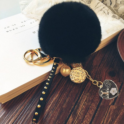 2022. aasta moodne pärlikett, kristallpudel, vibu, pompom, võtmehoidja, auto naiste käekott