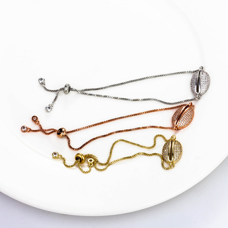 Cardul de dorințe Brățări cu scoici de modă pentru femei Brățări cu scoici reglabile de culoare argintie pentru femei Bijoux, cadou de bijuterii pentru plajă de vară EY5302