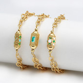 Wish Card 2022 emailat cupru bratara margele pentru femei fete moda noroc Boho bijuterii punk brăţară cu lanţ gros dintr-o bucată