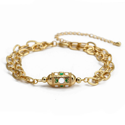 Wish Card 2022 emailat cupru bratara margele pentru femei fete moda noroc Boho bijuterii punk brăţară cu lanţ gros dintr-o bucată