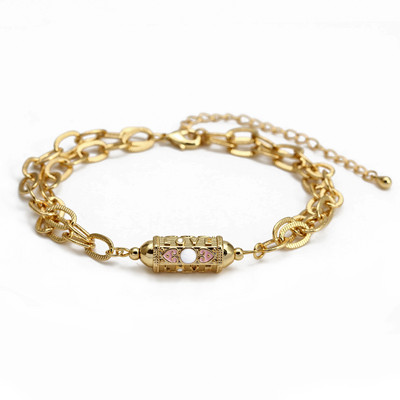 Wish Card 2022 emailat cupru bratara margele pentru femei fete moda noroc Boho bijuterii punk brăţară cu lanţ gros dintr-o bucată