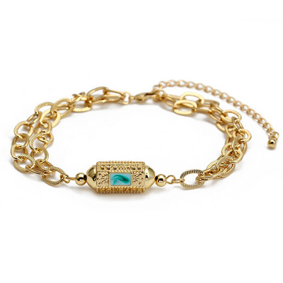 Wish Card 2022 emailat cupru bratara margele pentru femei fete moda noroc Boho bijuterii punk brăţară cu lanţ gros dintr-o bucată