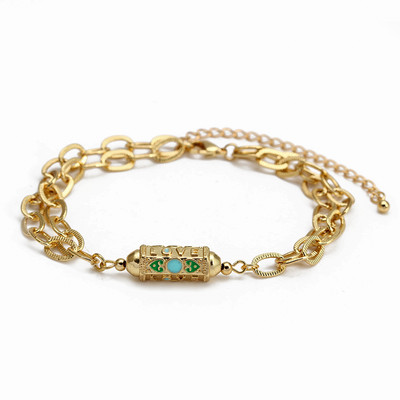 Wish Card 2022 emailat cupru bratara margele pentru femei fete moda noroc Boho bijuterii punk brăţară cu lanţ gros dintr-o bucată