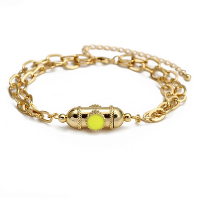 Wish Card 2022 emailat cupru bratara margele pentru femei fete moda noroc Boho bijuterii punk brăţară cu lanţ gros dintr-o bucată