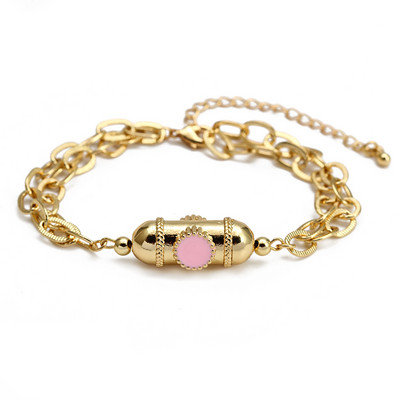 Wish Card 2022 emailat cupru bratara margele pentru femei fete moda noroc Boho bijuterii punk brăţară cu lanţ gros dintr-o bucată