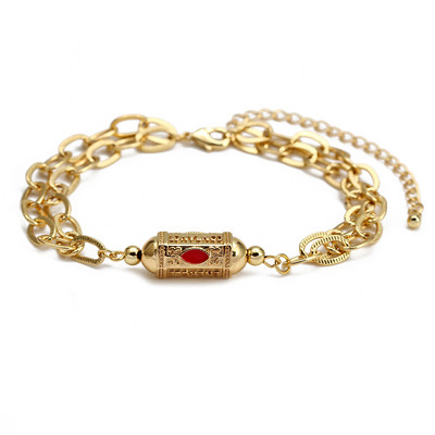 Wish Card 2022 emailat cupru bratara margele pentru femei fete moda noroc Boho bijuterii punk brăţară cu lanţ gros dintr-o bucată