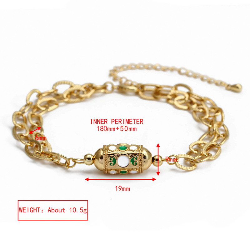 Wish Card 2022 emailat cupru bratara margele pentru femei fete moda noroc Boho bijuterii punk brăţară cu lanţ gros dintr-o bucată