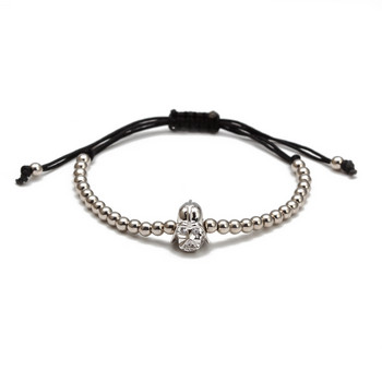 Wish Card Модерна плетена гривна с медни мъниста CZ General Helmet Skull Charm Bracelet Men Women Fashion Jewelry Pulseira BD257