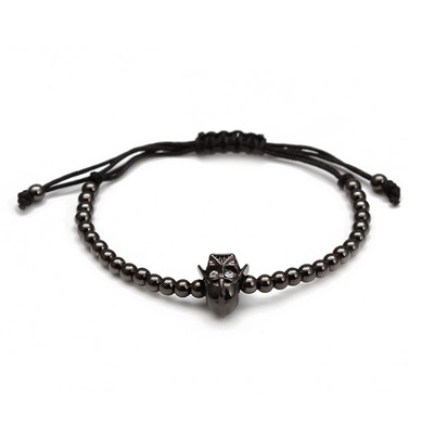 Card de dorințe Brățară împletită cu margele de cupru la modă CZ Cască generală Brățară cu craniu pentru bărbați, femei, bijuterii de modă Pulseira BD257