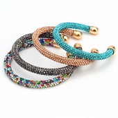 Card de dorințe Brățară de cristal de modă simplă pentru femei Brățară de cupru colorată pentru femeie, pentru petrecere, bijuterii de nuntă, cadou EY6414