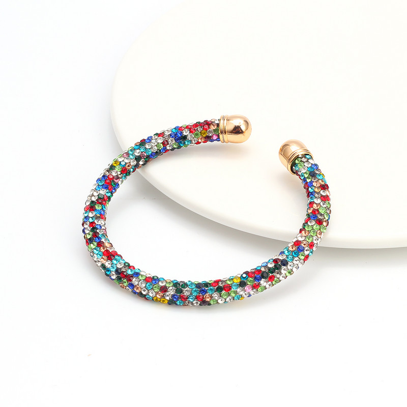 Card de dorințe Brățară de cristal de modă simplă pentru femei Brățară de cupru colorată pentru femeie, pentru petrecere, bijuterii de nuntă, cadou EY6414