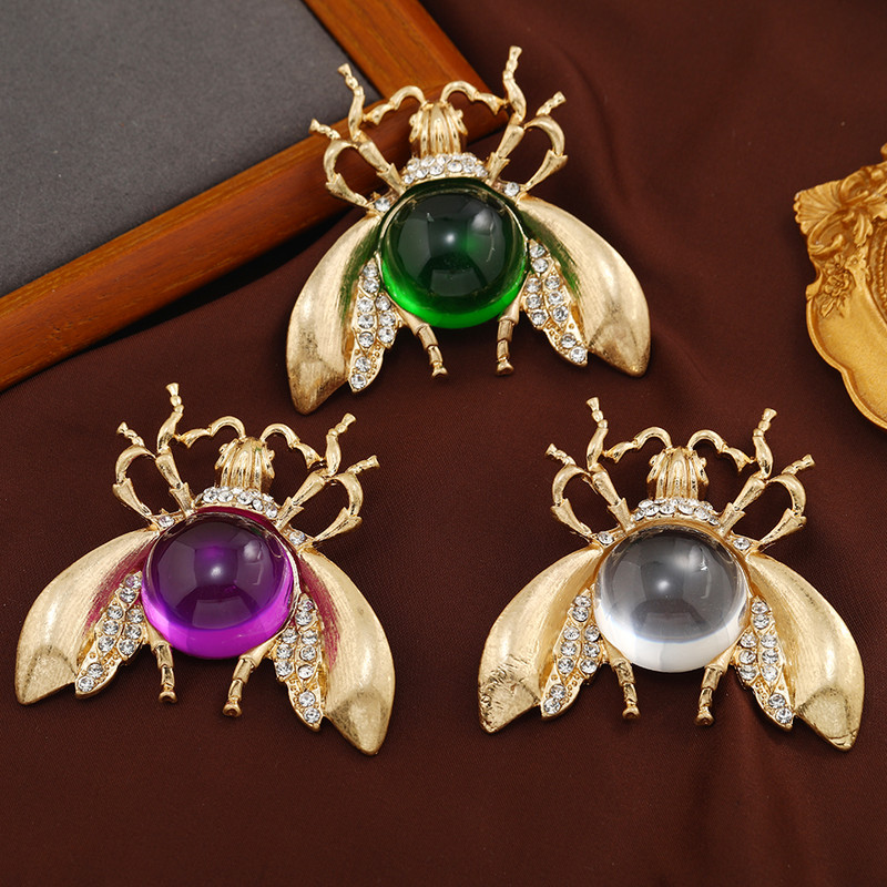 Broșe Morkopela cu insecte pentru bărbați, femei, albine, broșă rotundă din rășină, ace, haine de iarnă, accesorii pentru haine, cadouri de aniversare