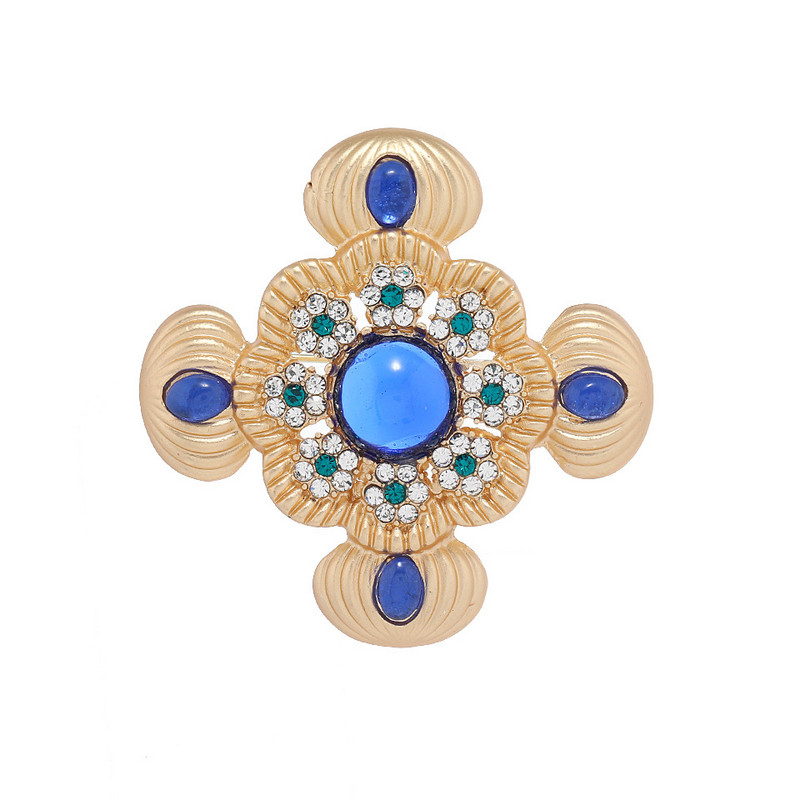 Vintage naiste barokkkristallristist prossid, nööpnõelad Retro Palace klassikalised trendikad ehted, aksessuaarid Disain Kullavärvi prossinõel