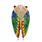 Ajojewel Broșă Cicada colorată emailată pentru femei, fete, modă, cu insecte, ace pentru costum de femei, accesorii de Halloween de înaltă calitate