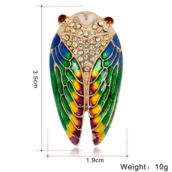 Ajojewel емайлирана цветна брошка с цикада за жени Момиче Модна игла за насекоми Игла за дамски костюм Висококачествени аксесоари за Хелоуин