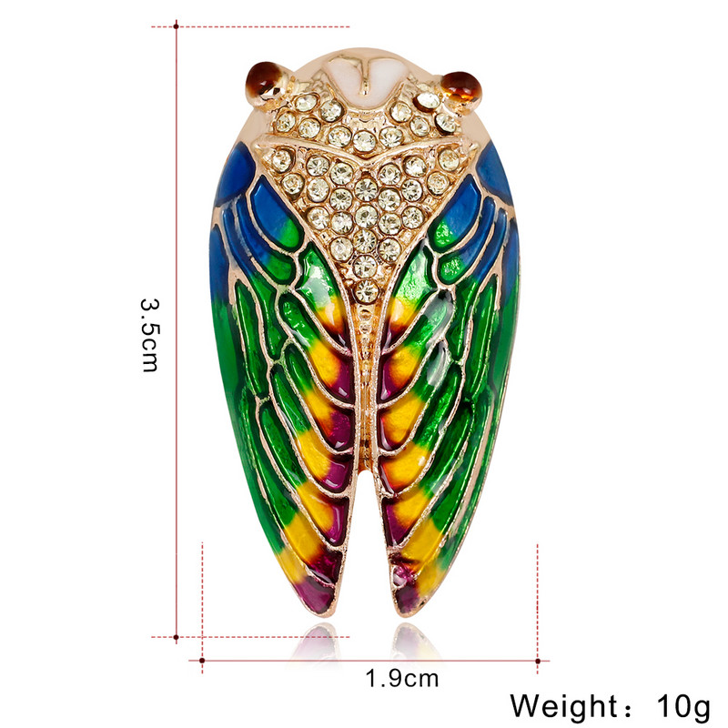 Ajojewel Broșă Cicada colorată emailată pentru femei, fete, modă, cu insecte, ace pentru costum de femei, accesorii de Halloween de înaltă calitate