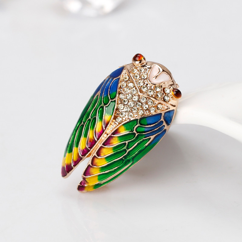 Ajojewel Broșă Cicada colorată emailată pentru femei, fete, modă, cu insecte, ace pentru costum de femei, accesorii de Halloween de înaltă calitate