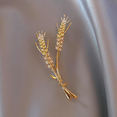 Broșe de lux SKEDS cu urechi de grâu cu stras pentru femei, la modă, elegantă, de cristal, broșă pentru plante, bijuterii, accesorii pentru haine, cadou