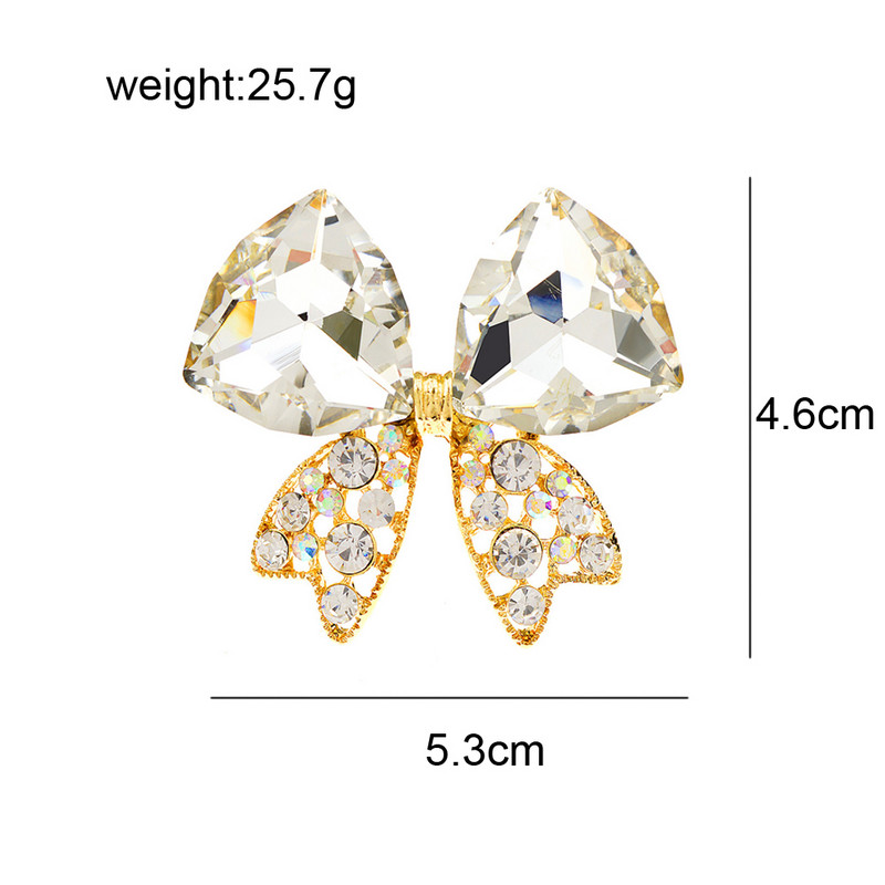 CINDY XIANG Broșe cu fundă de cristal pentru femei, 3 culori disponibile, bijuterii de modă de înaltă calitate