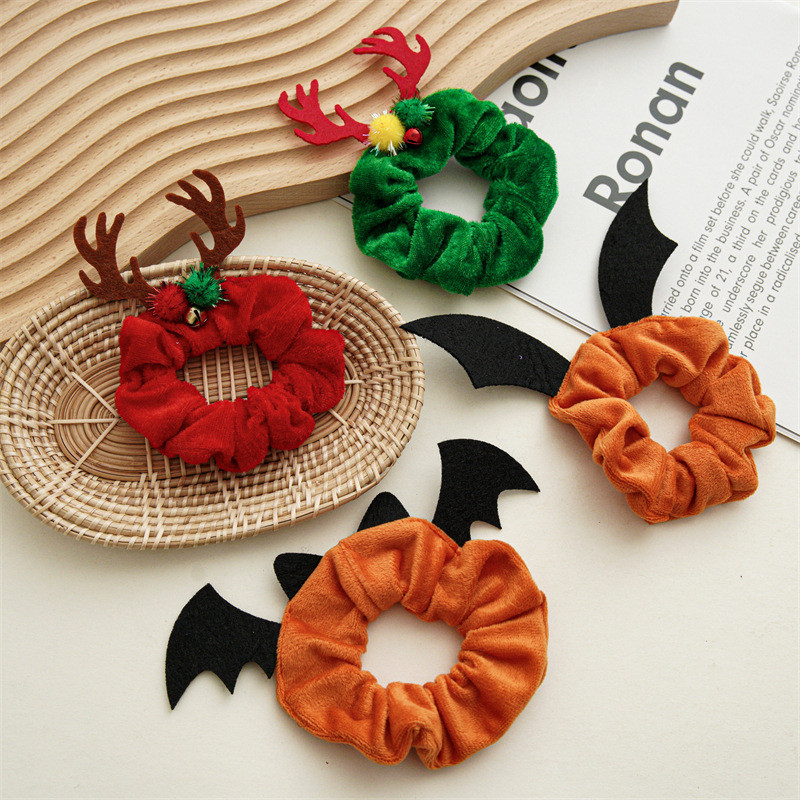 Halloween Crăciun New Antler Bat Cerc de păr mare Accesorii de păr Pentru Femei Păr amuzant Chenille Circle