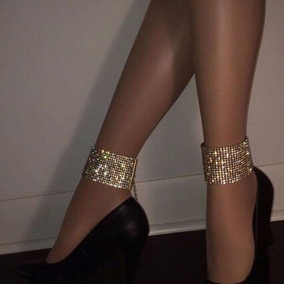 Jaunas Punk Sexy Shiny Rhinestone potītes sievietēm Etniskās potītes ķēdes pēdu rotaslietas potītes Turkish Barefoot Party #243963