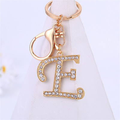 Bling Bling 26 litere breloc mașină pentru femei sclipici stras breloc curea inel breloc accesorii geantă decorațiuni chei