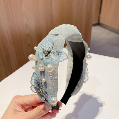 Francuski obruč za kosu s jednostavnom mašnom Korejski obruč za kosu na pritisak Dodaci za kosu Veleprodajna mreža crvena široka traka za glavu od biserne čipke