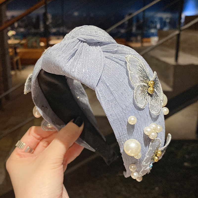 Francuski obruč za kosu s jednostavnom mašnom Korejski obruč za kosu na pritisak Dodaci za kosu Veleprodajna mreža crvena široka traka za glavu od biserne čipke