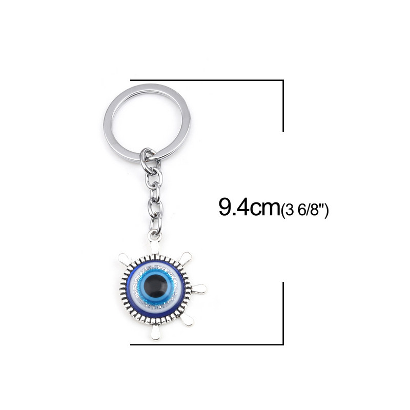 Vjerski Evil Eye privjesak za ključeve Ključ od automobila i privjesak za ključeve Srebrna boja Tamnoplava sova Životinja Ženska torba Dodaci