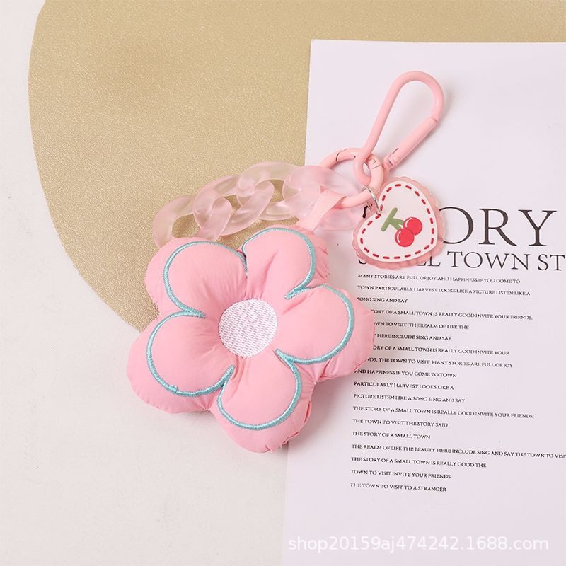 Kreativni cvijet Sakura tkanina Privjesak za ključeve Nakit Uzica Djevojka Dječak Par Poklon Lanac u obliku srca breskve Privjesak za ključeve Slušalice Privjesak Ukrasite