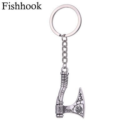 Fishhook viking kulcstartó punk gótikus fejsze Vicca talizmán szláv ír csomó pogány amulett medál kulcstartó férfinak Ajándék ékszer