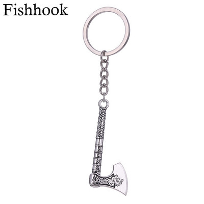 Fishhook viking kulcstartó punk gótikus fejsze Vicca talizmán szláv ír csomó pogány amulett medál kulcstartó férfinak Ajándék ékszer