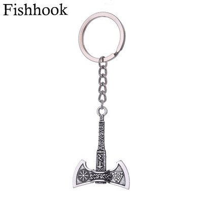 Fishhook viking kulcstartó punk gótikus fejsze Vicca talizmán szláv ír csomó pogány amulett medál kulcstartó férfinak Ajándék ékszer