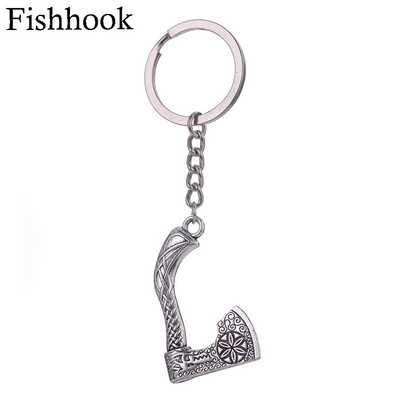 Fishhook viking kulcstartó punk gótikus fejsze Vicca talizmán szláv ír csomó pogány amulett medál kulcstartó férfinak Ajándék ékszer