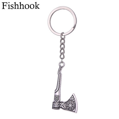 Fishhook viking kulcstartó punk gótikus fejsze Vicca talizmán szláv ír csomó pogány amulett medál kulcstartó férfinak Ajándék ékszer