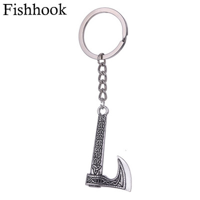 Fishhook viking kulcstartó punk gótikus fejsze Vicca talizmán szláv ír csomó pogány amulett medál kulcstartó férfinak Ajándék ékszer