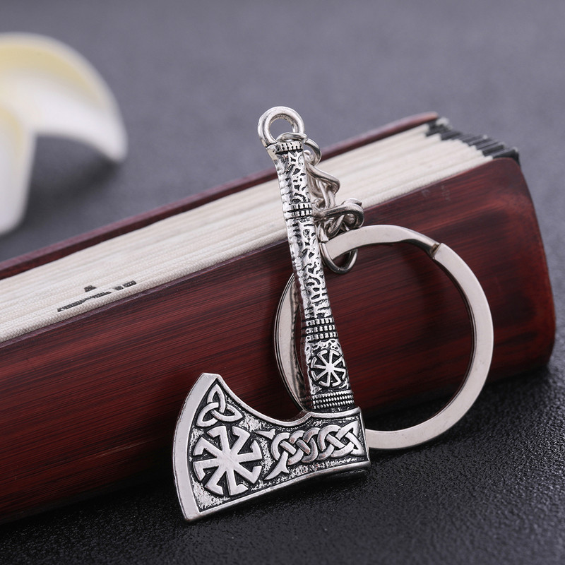 Fishhook viking kulcstartó punk gótikus fejsze Vicca talizmán szláv ír csomó pogány amulett medál kulcstartó férfinak Ajándék ékszer