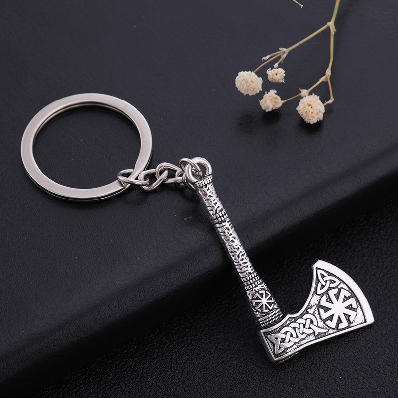 Fishhook viking kulcstartó punk gótikus fejsze Vicca talizmán szláv ír csomó pogány amulett medál kulcstartó férfinak Ajándék ékszer