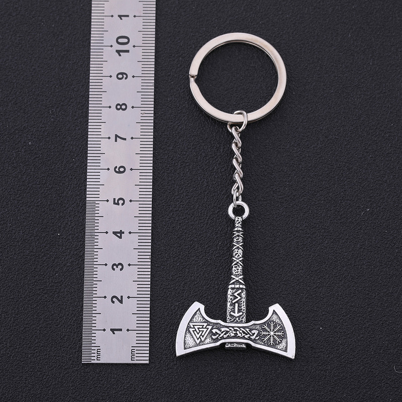 Fishhook viking kulcstartó punk gótikus fejsze Vicca talizmán szláv ír csomó pogány amulett medál kulcstartó férfinak Ajándék ékszer