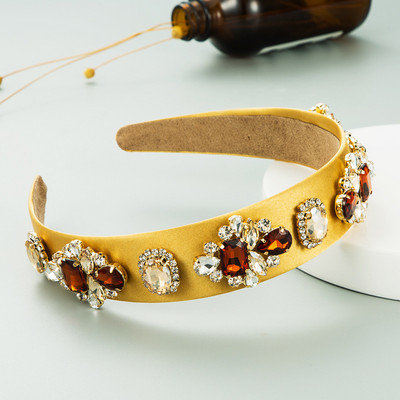Luxus Bling Crystal hajpántok női haj kiegészítők kézzel készített retro stílusú hajpánt fekete smink fejfedők tervező fejpántok
