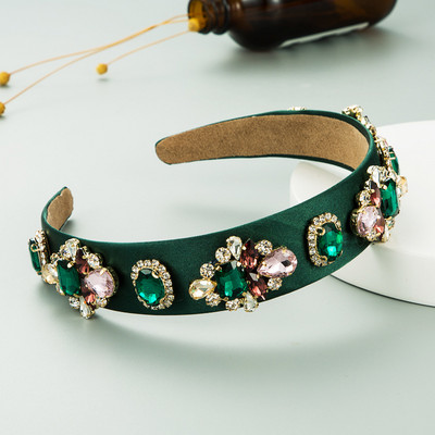Luxus Bling Crystal hajpántok női haj kiegészítők kézzel készített retro stílusú hajpánt fekete smink fejfedők tervező fejpántok