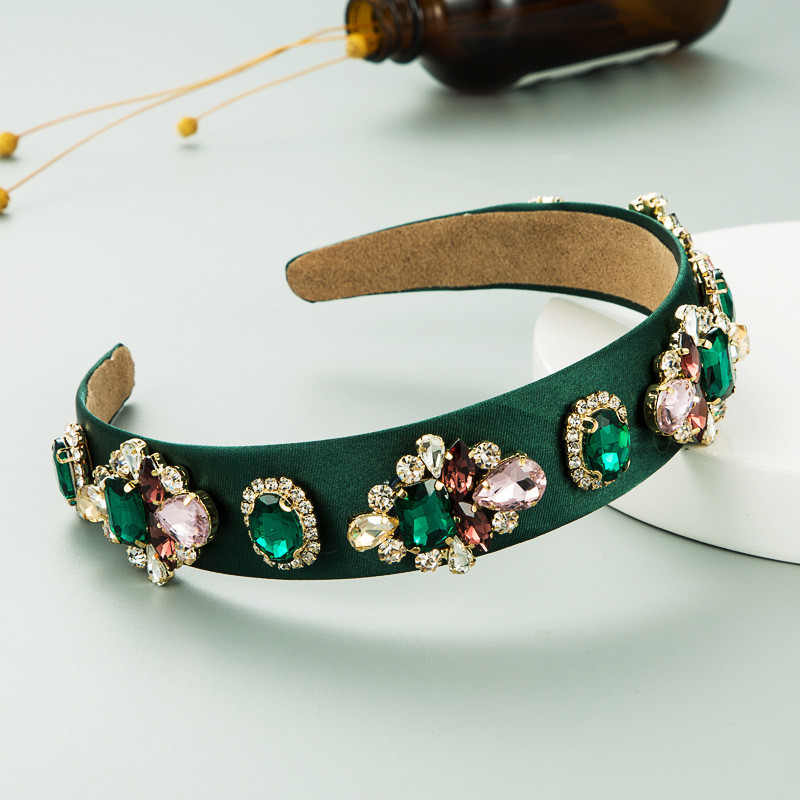 Luxus Bling Crystal hajpántok női haj kiegészítők kézzel készített retro stílusú hajpánt fekete smink fejfedők tervező fejpántok