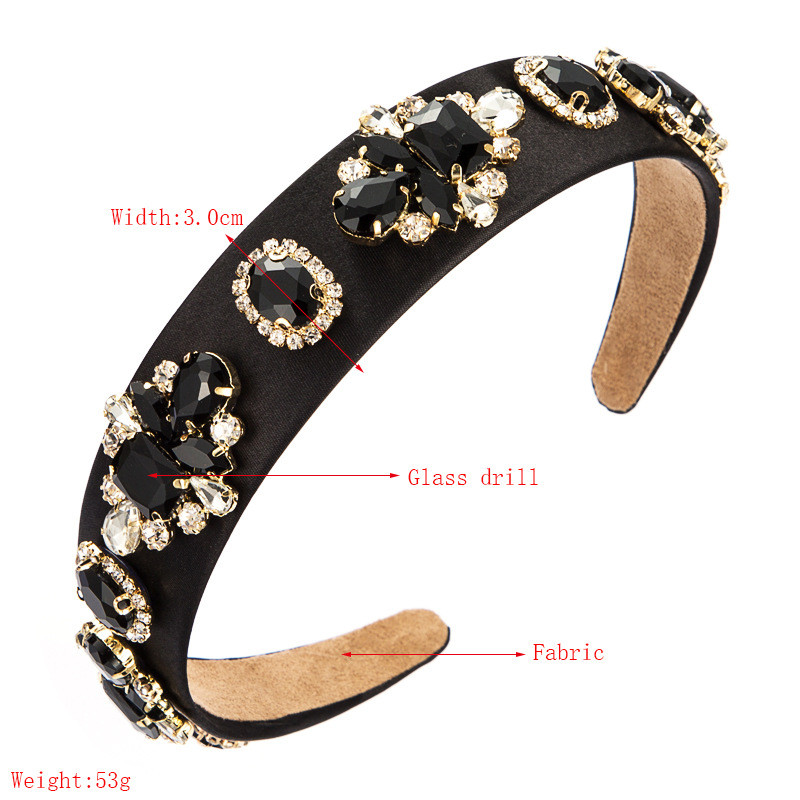 Luxus Bling Crystal hajpántok női haj kiegészítők kézzel készített retro stílusú hajpánt fekete smink fejfedők tervező fejpántok